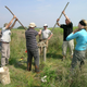 The team taking core samples.